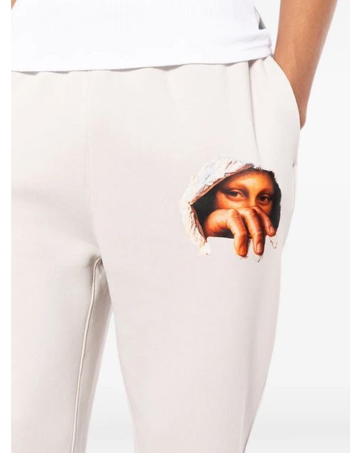 Melt White Graphic-Print Track Pants for men