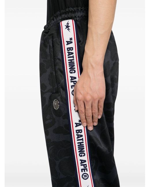 A Bathing Ape Solid Camo One Point Track Pants in Black for Men Lyst UK