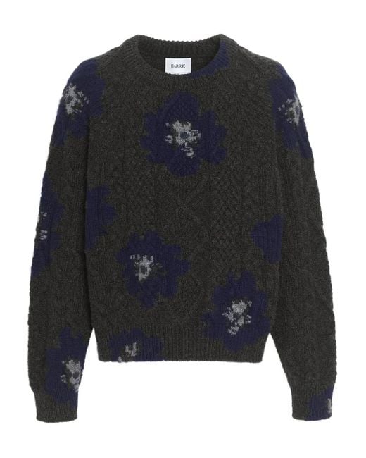 Barrie Blue Floral-Intarsia Sweater
