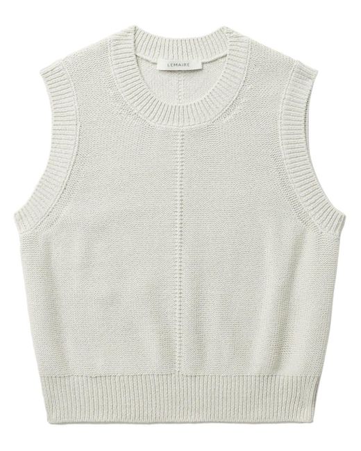 Lemaire White Cropped Knitted Vest