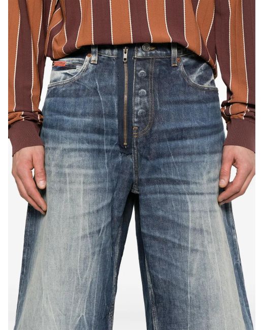 Pantalones vaqueros cortos con parche del logo Martine Rose de hombre de color Blue