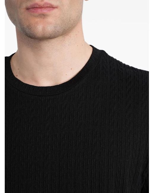 Giorgio Armani Black Textured T-Shirt for men