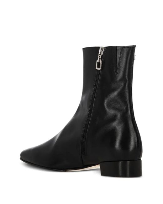 CAREL PARIS Black Leather Zip Boots