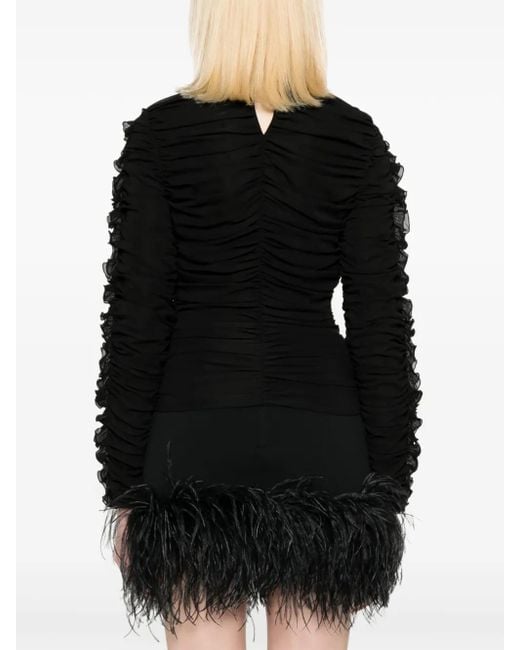 Magda Butrym Black Ruched Silk-Blend Top