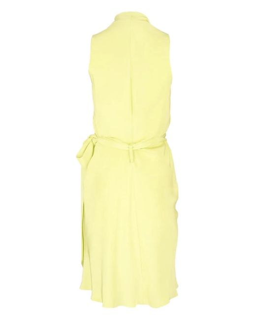 Peter Cohen Yellow Yard Wrap-Tie Dress