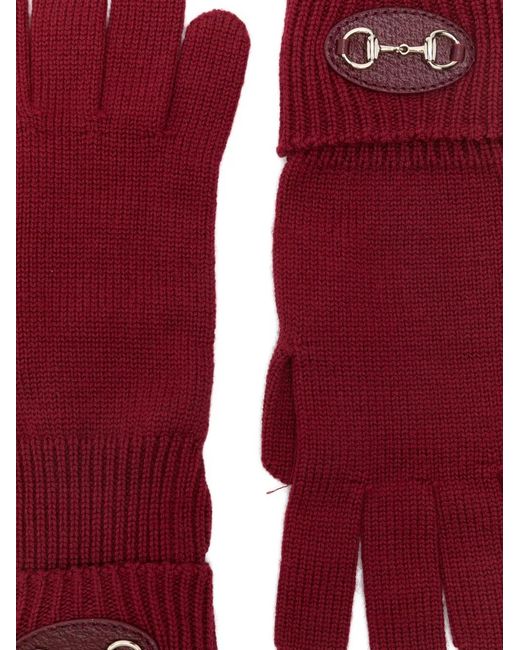 Gucci Red Horsebit Gloves