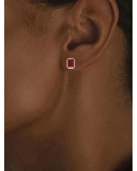 Azlee Red Ruby Stud Earrings