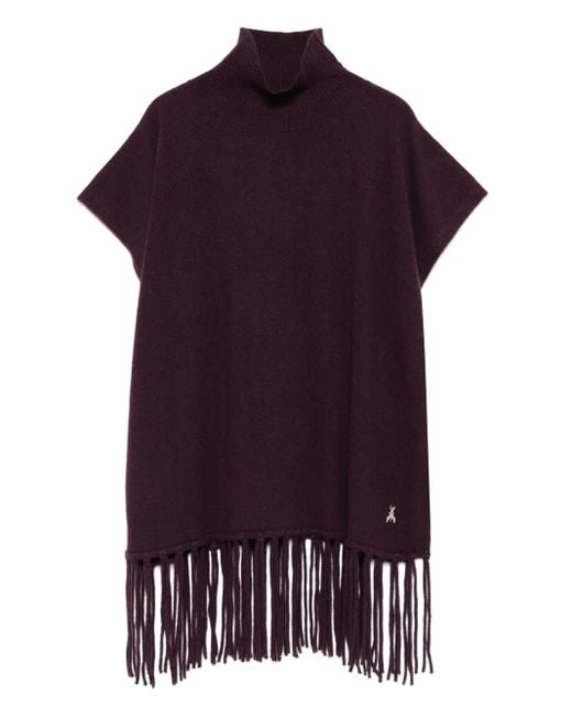 Patrizia Pepe モックネック フリンジ トップ Purple
