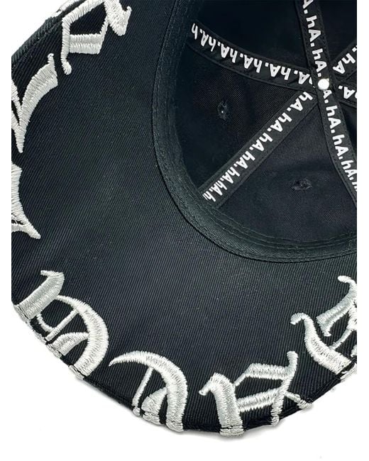 Haculla Black Embroidered-Brim Cap for men