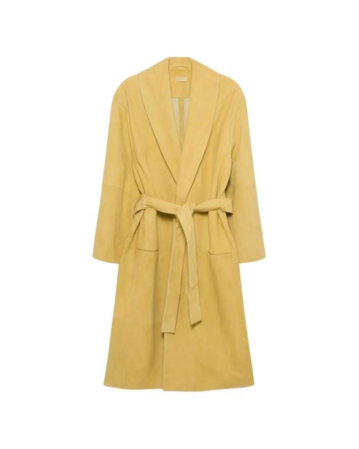 Jonathan Simkhai Yellow Enola Suede Coat