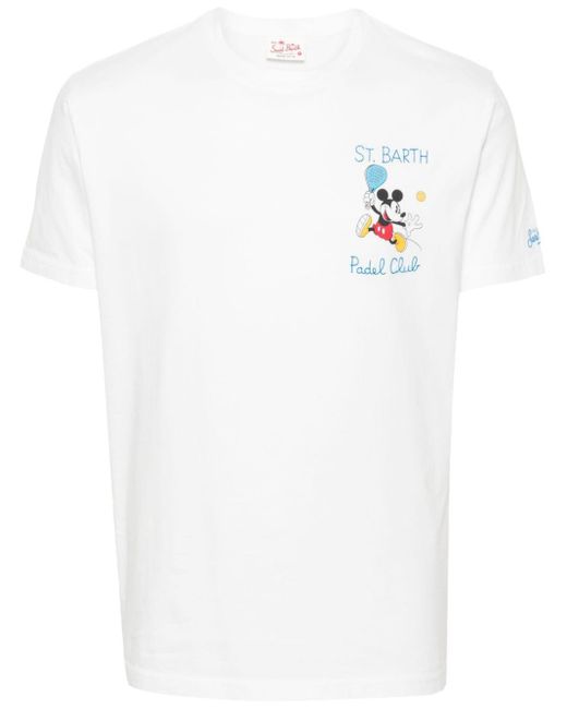 Mc2 Saint Barth White X Disney Mickey Mouse-print T-shirt for men