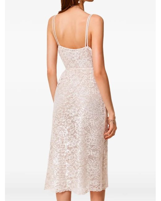 Twinset White Sequin-Embellished Lace Dress