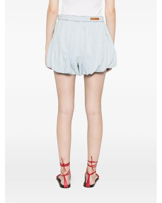 Maje White Chambray Balloon Skort