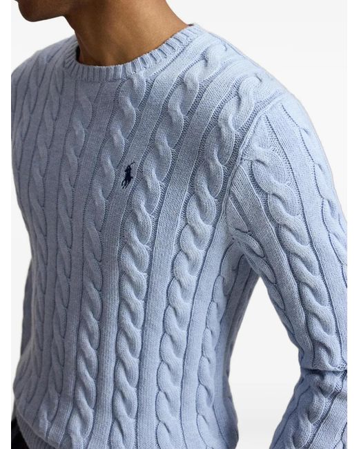 Polo Ralph Lauren Blue Cable-Knit Cotton Sweater for men
