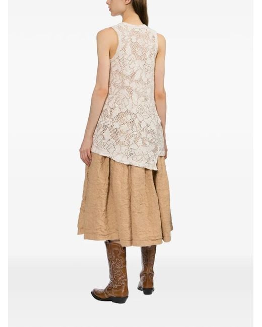 Comme des Garçons White Floral-Lace Top