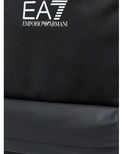 EA7 Black Logo-Detail Backpack