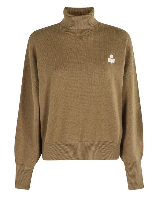 Isabel Marant ロゴ タートルネックセーター Green
