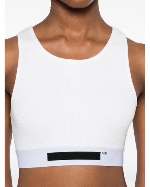 MEDEA White Logo-Detail Crop Top