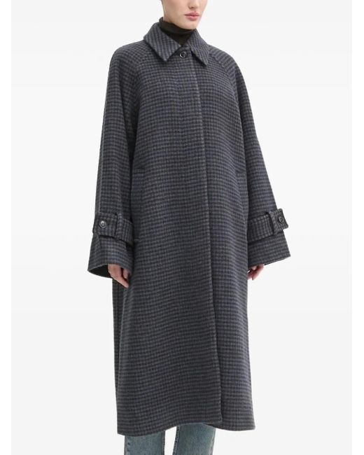 Samsøe & Samsøe Gray Checked-Pattern Coat