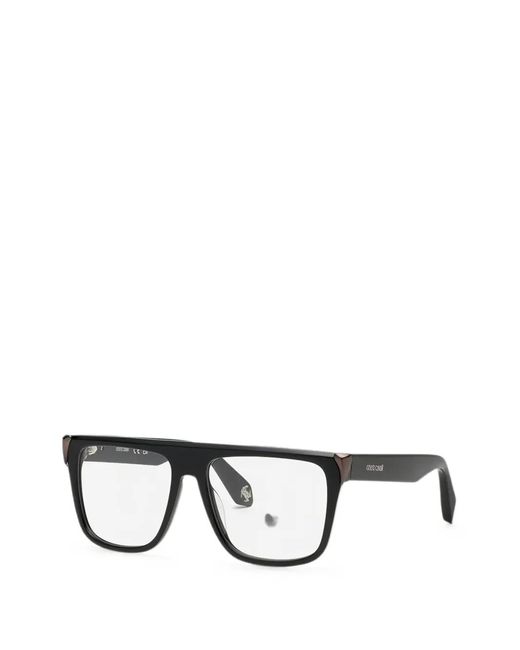 Roberto Cavalli Black Square-Frame Glasses