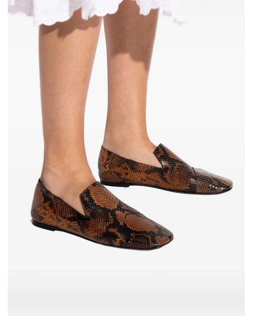 IRO Brown Snakes-Print Loafers