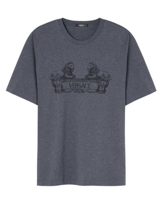 Camiseta con logo estampado Versace de hombre de color Gray