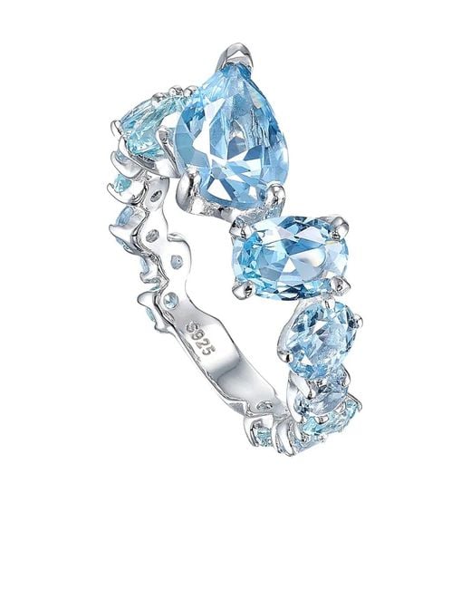 Anabela Chan Blue Nova Starburst Aquamarine Ring