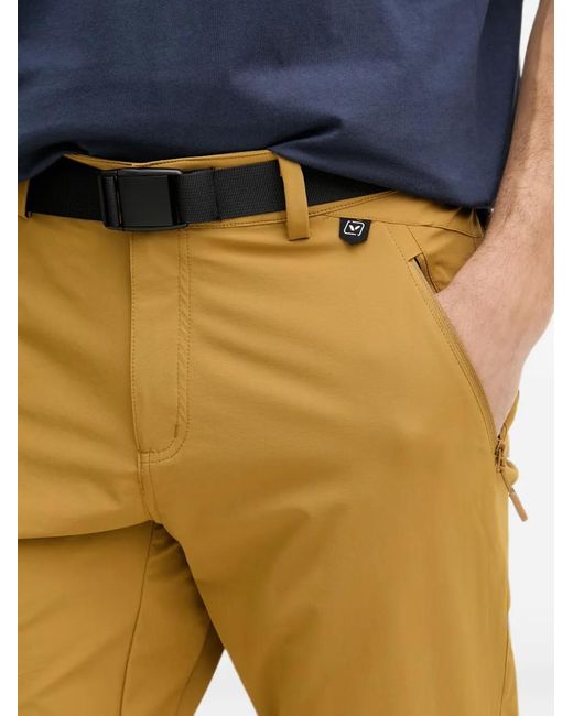 Viking Yellow Expander Logo-Print Zip-Pockets Trousers for men