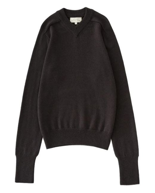 Studio Nicholson Black Inverness V-Neck Sweater