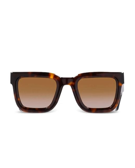 LES FILLES D'EVA Brown Tortoiseshell Square-Frame Sunglasses