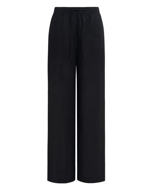 12 STOREEZ Black Drawstring Linen Trousers