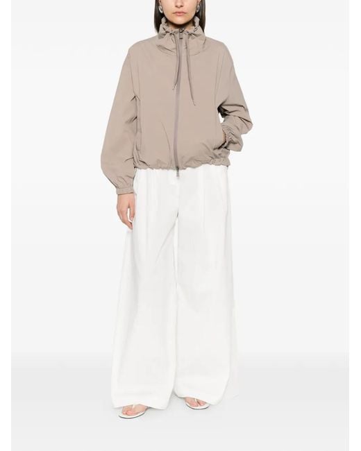 Herno Gray Drawstring Hooded Jacket