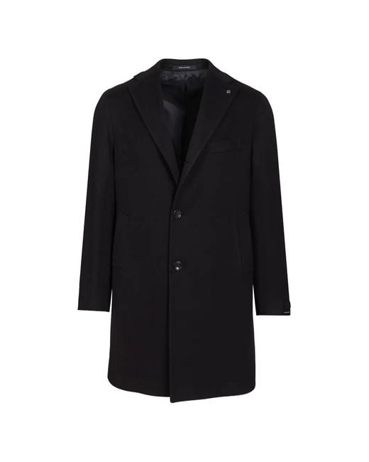 Tagliatore Black Bruce Single-Breasted Coat for men