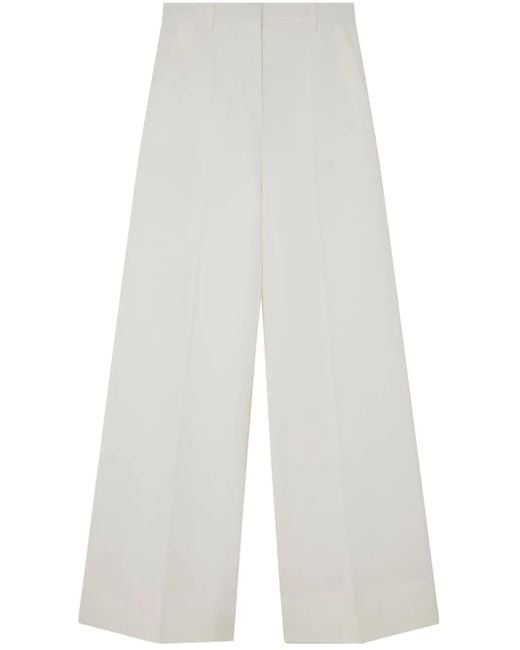 Stella McCartney White Wool Flared Trousers