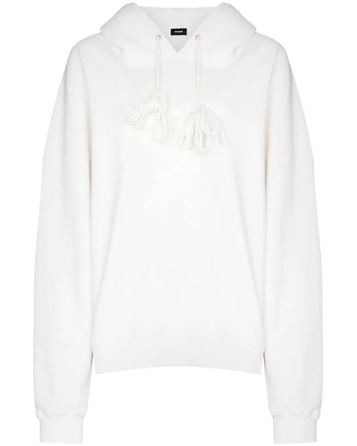 we11done White Teddy Print Hoodie