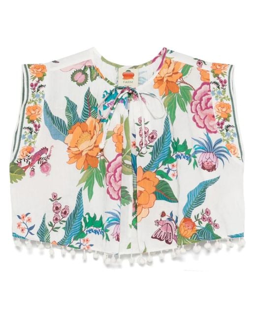 Farm Rio Blue Sweet Bloom Blouse