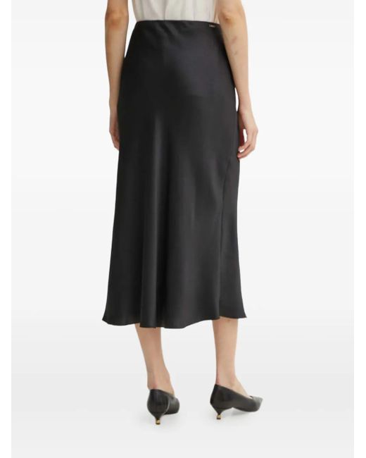 ARMANI EXCHANGE Black Bias-Cut Midi Skirt