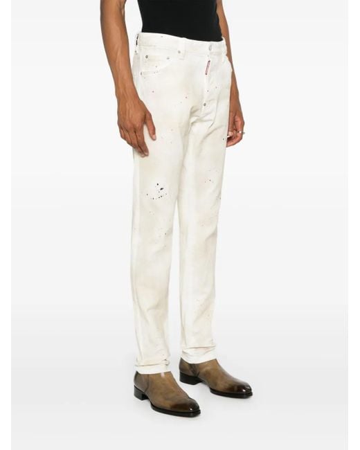 DSquared² White Cool Guy Straight-Leg Jeans for men