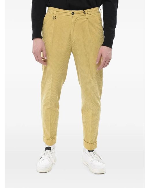 Paolo Pecora Natural Pleated Corduroy Trousers for men