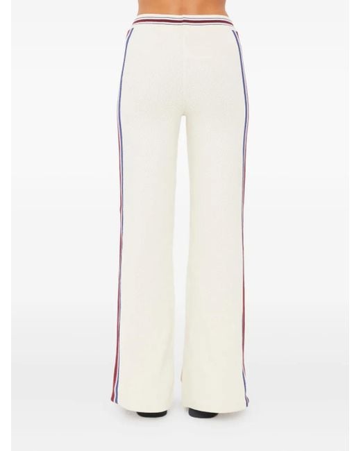 The Upside White Adesa Kansas Striped Knit Trousers