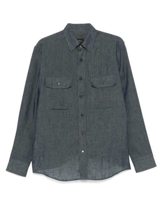 メンズ Brioni リネンシャツ Gray