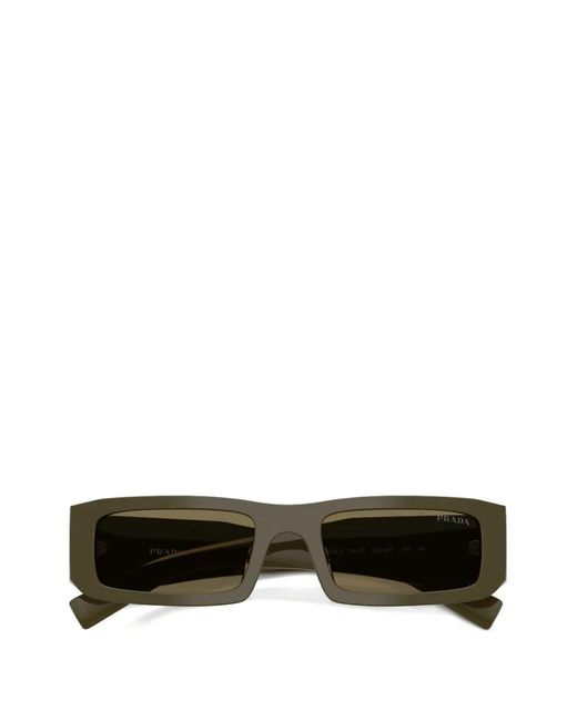 Prada Green Triangle-Logo Sunglasses for men