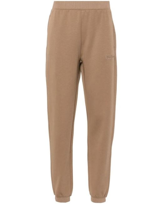 Max Mara Natural Logo-Embroidered Track Pants