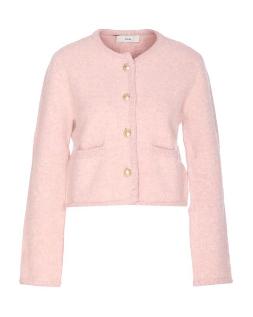 DUNST Kraagloos Bouclé Vest in het Pink