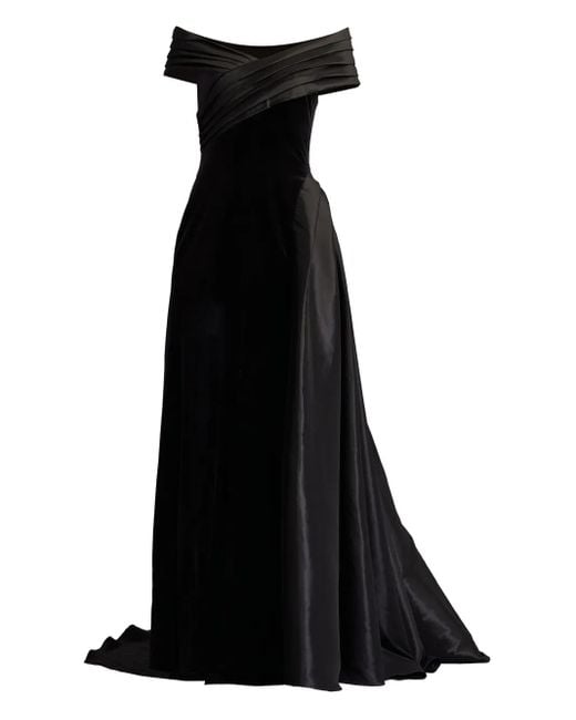 Vestido de fiesta con hombros descubiertos Tadashi Shoji de color Black