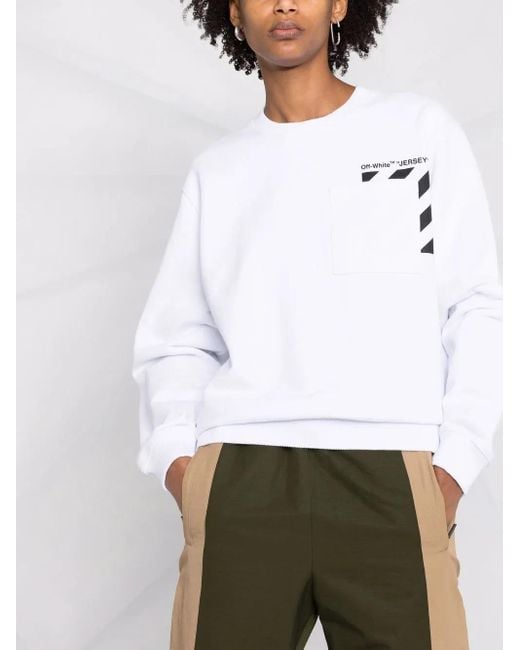 Sudadera con logo Marker y cuello redondo Off-White c/o Virgil Abloh de color White