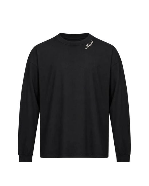 Amiri Black Script Oversized Long Sleeve Tee for men