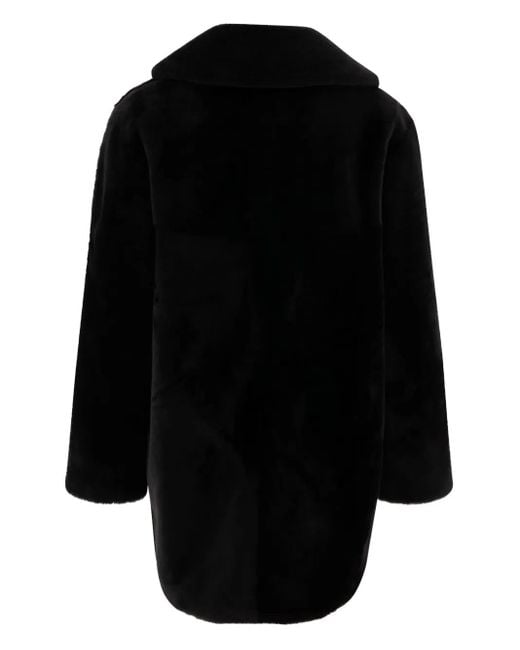 B&W Black Button-Fastening Coat