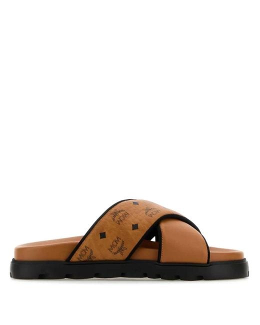 MCM Brown Printed Sandals for men
