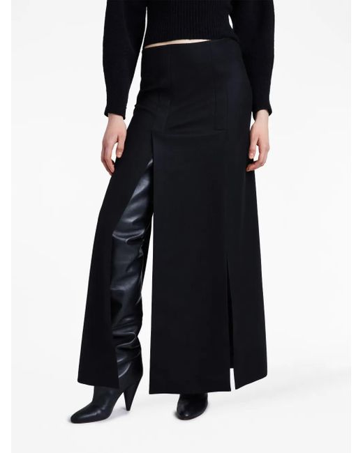 Proenza Schouler Black Felted Slit Maxi Skirt